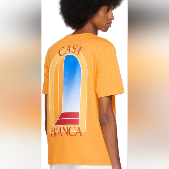 casablanca Other - Casablanca Tennis Club L'Arche De Jour Short Sleeve T-Shirt in Citrus